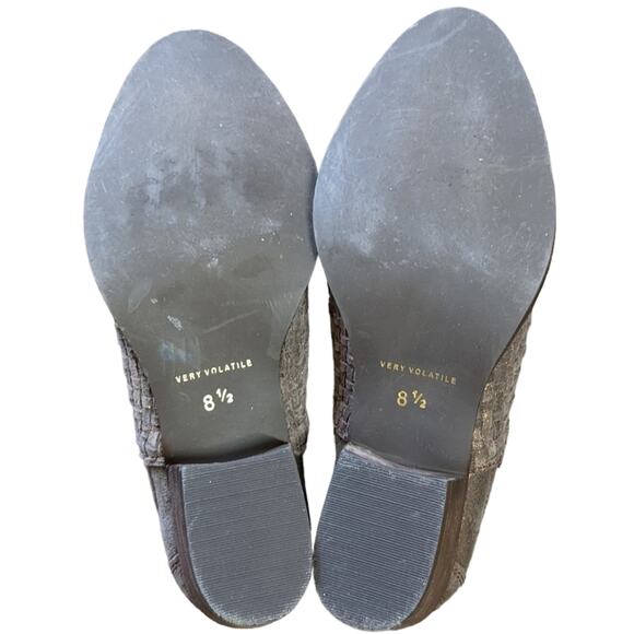 Very Volatile booties woven leather brown metallic size 8.5 - Picture 9 of 10